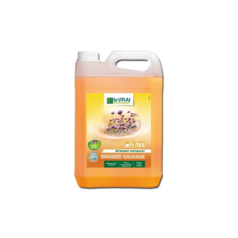 Detergent Parfumant BRASSEE SAUVAGE - Bidon 5 L - Neutre. Parfumant longue dure