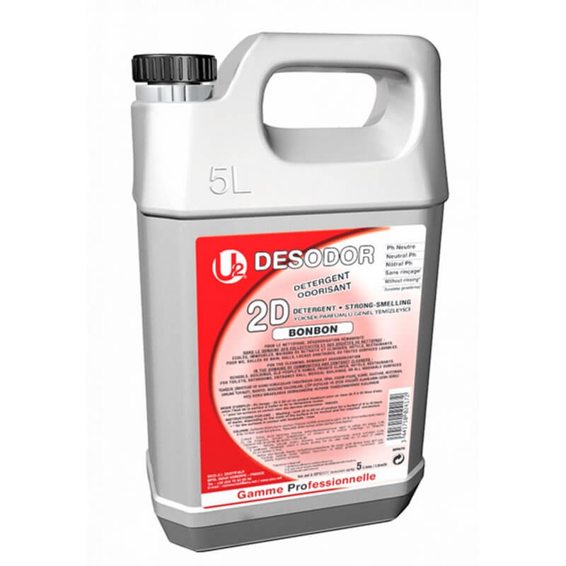DESODOR 2D BONBON U2 - Bidon 5 L - Dtergent neutre odorisant surfaces lavables