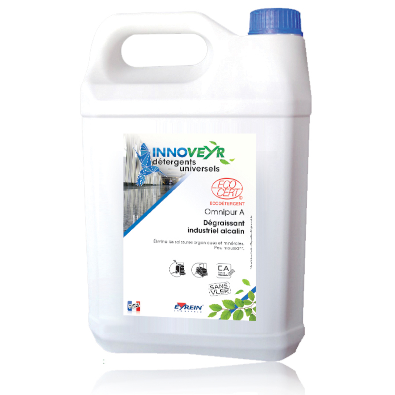 OMNIPUR A - Bidon 5L - Dgraissant industriel alcalin surfaces lavable - ECOCERT