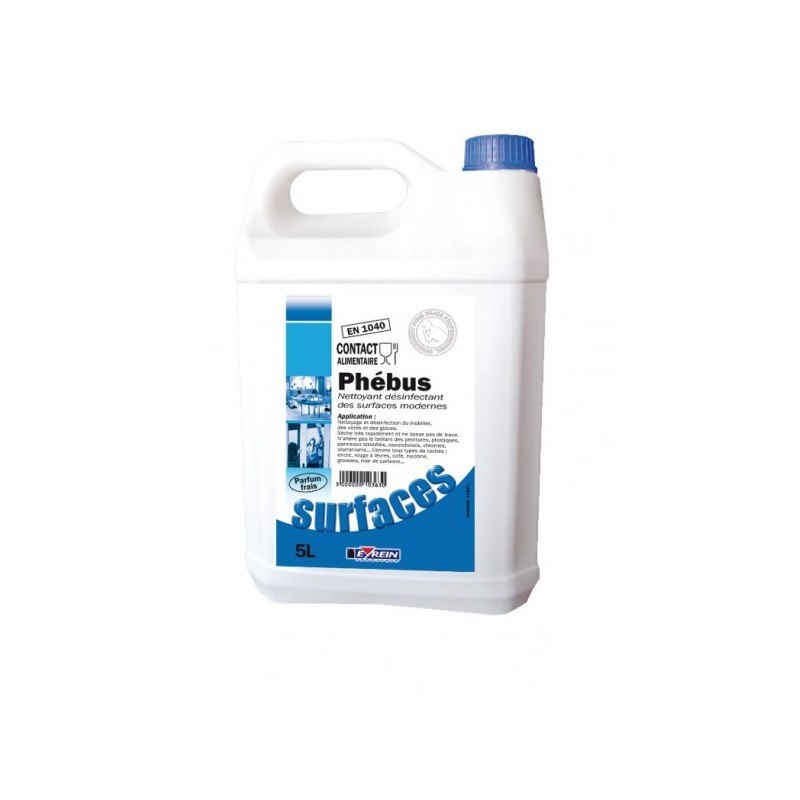 PHEBUS - Bidon 5L - Nettoyant dsinfectant multi-surfaces