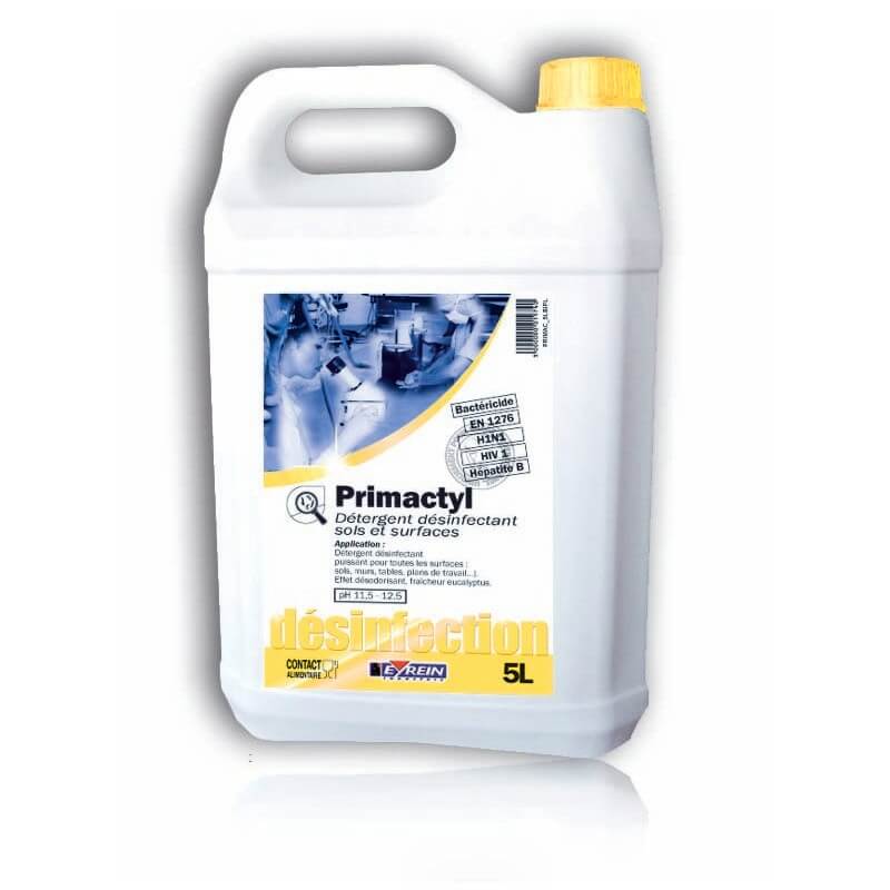 PRIMACTYL - Bidon 5 L - Puissant dtergent dsinfectant sols et surfaces