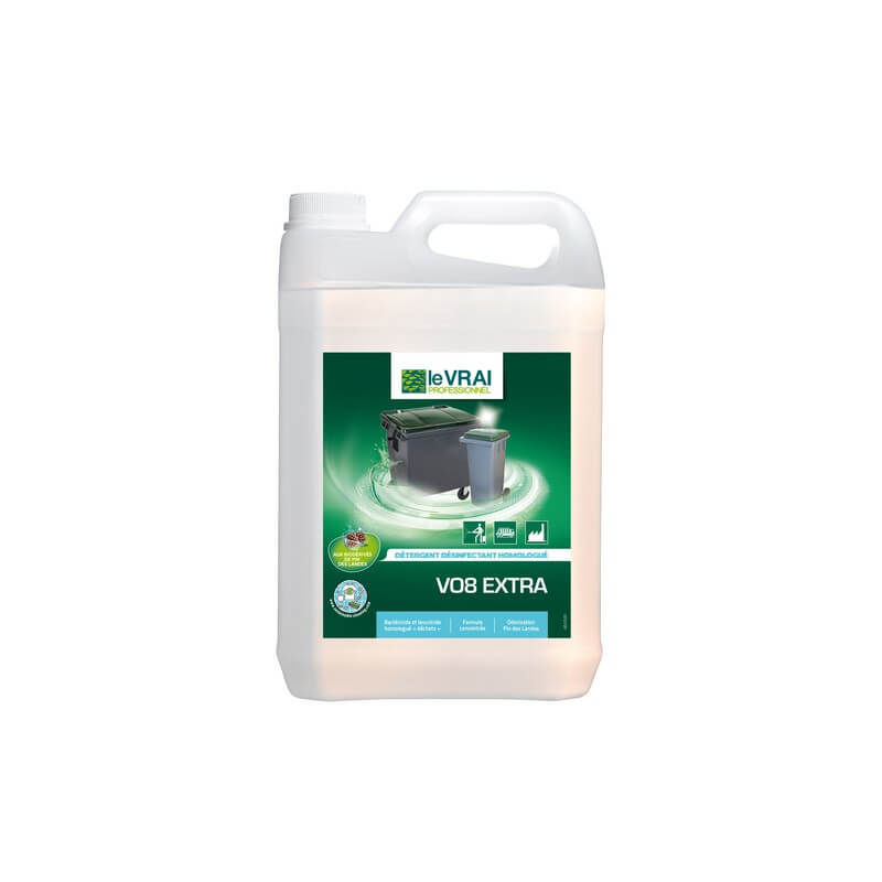VO8 EXTRA - Bidon 5 L - Nettoyant dsinfectant matriels vides et locaux ordures