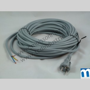 CABLE ALIMENTATION 230V 15 Mètres - 3x1.5mm² - Noir - Coudé -