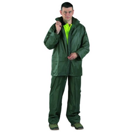 Ensemble de pluie souple PVC vert  Taille XXL