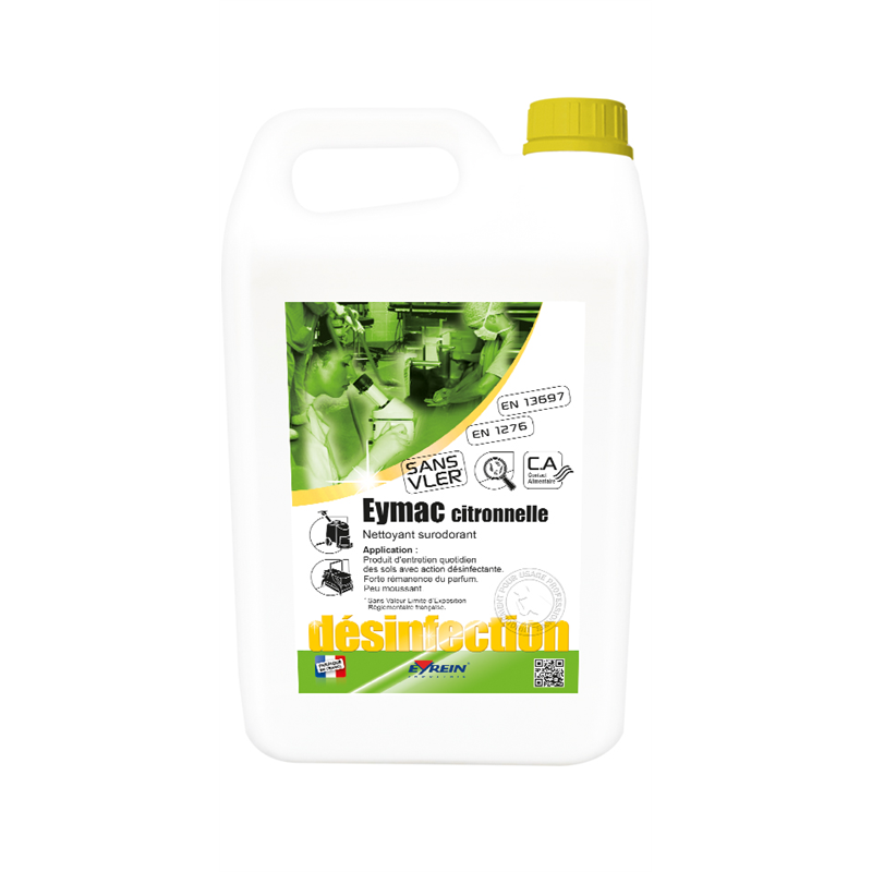 EYMAC CITRONNELLE - Bidon 5 L - Nettoyant surodorant entretien et désinfectant