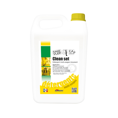 CLEAN SET - Bidon 5 L - Nettoyage des vitres au mouilleur et à la raclette