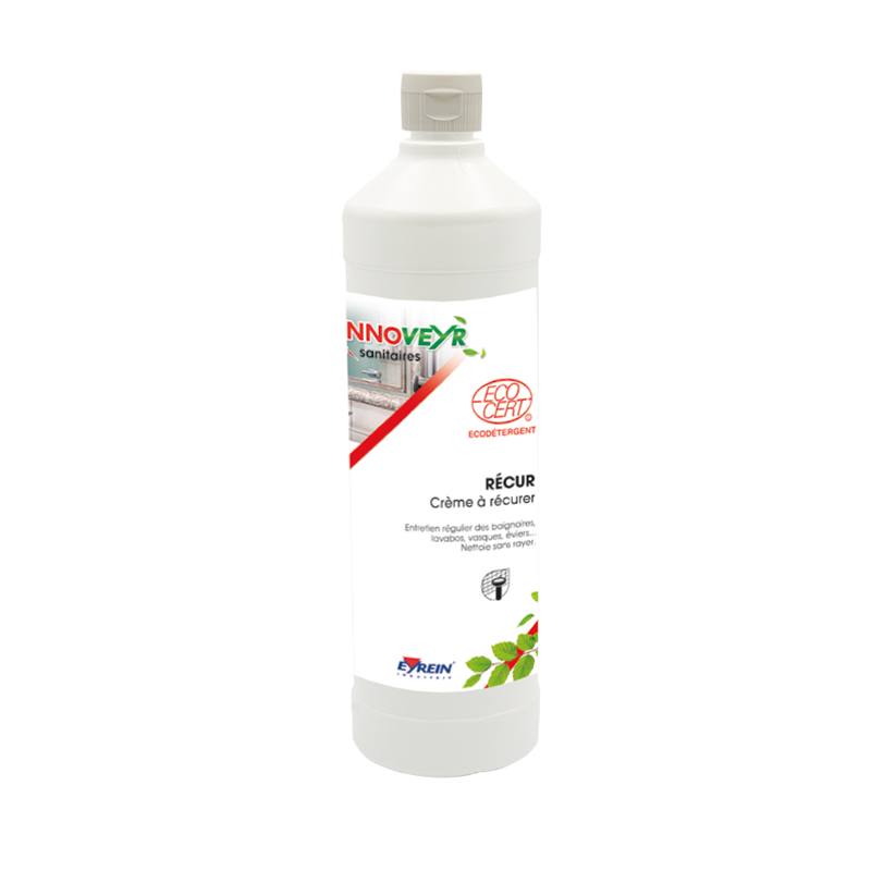 RECUR - Bidon 1 L - Nettoyant parfumé crème à récurer céramique émail inox