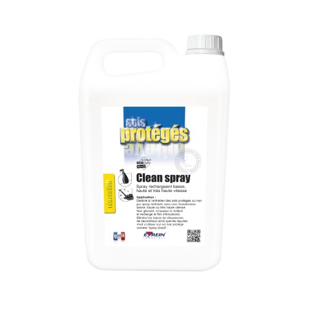 CLEAN SPRAY - Bidon 5L - Entretien des sols protégés ou non par spray méthode