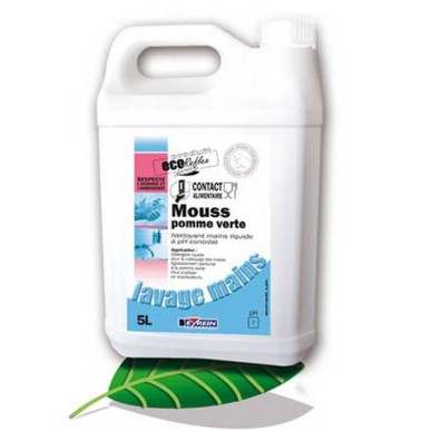 MOUSS POMME VERTE - Bidon 5 L - Nettoyant mains liquide prêt à l'emploi parfumé