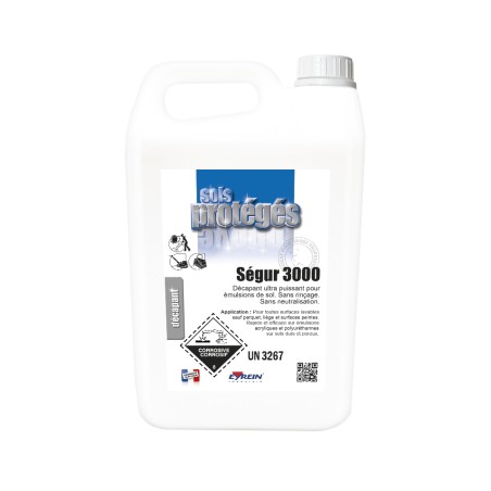 SEGUR 3000 - Bidon 5 L - Décapant ultra puissant pour émulsions de sols