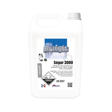 SEGUR 3000 - Bidon 5 L - Décapant ultra puissant pour émulsions de sols