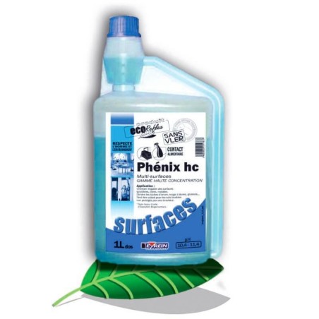 PHENIX HC - Bidon Doseur 1L- Nettoyant surfaces stratifiées, vitres, mobilier