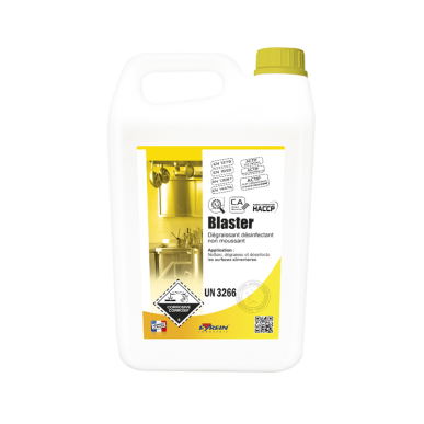 BLASTER - Bidon 5 L - Nettoyant dégraissant désinfectant surfaces alimentaires