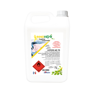 LOTION AD 70 - LOTION HYDROALCOOLIQUE - BIDON 5 L- ECOCERT