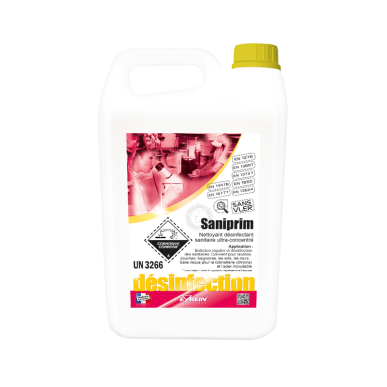 SANIPRIM - NETTOYANT DESINFECTANT 14476 SANITAIRE ULTRA CONCENTRÉ - Bidon 5 L