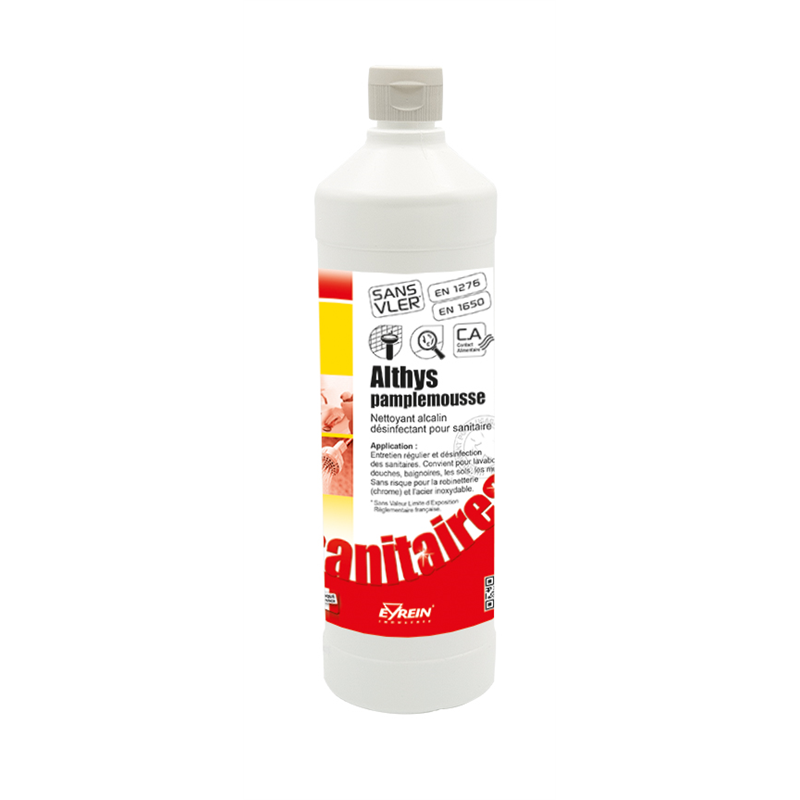 ALTHYS PAMPLEMOUSSE - Bidon 1L - Nettoyant alcalin désinfectant pour sanitaire