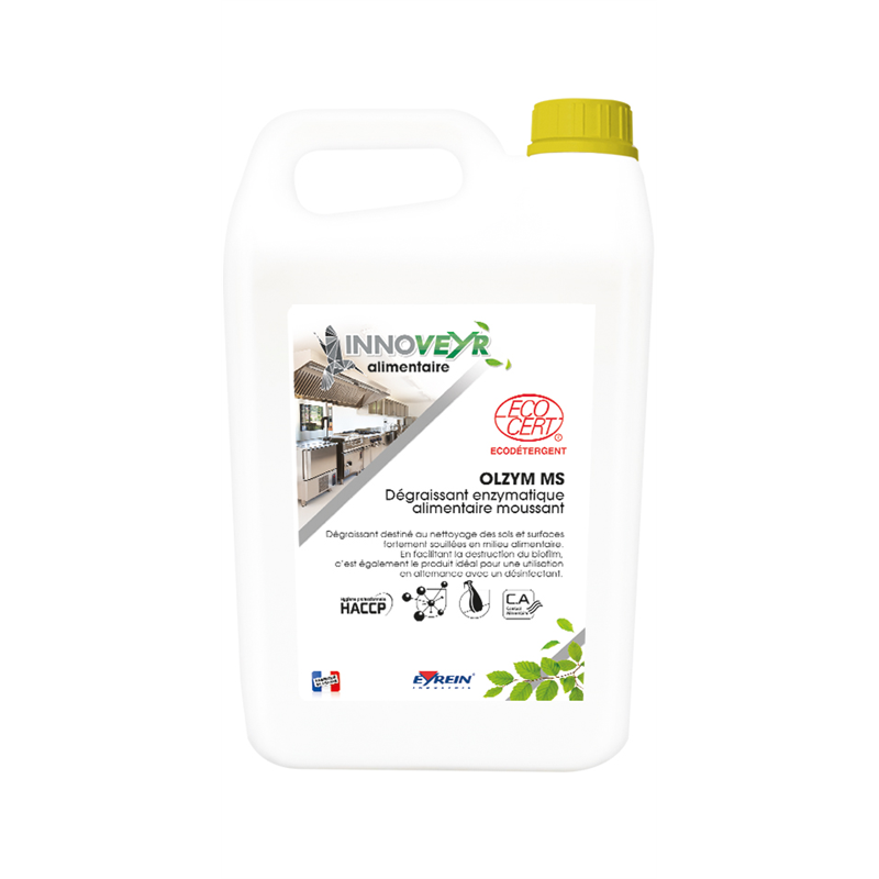 OLZYM MS - Bidon 5 L - Dégraissant enzymatique de nettoyage alimentaire