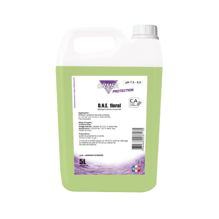DNE FLORAL- Bidon 5 L - Détergent neutre utilisation manuelle ou autolaveuses