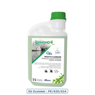 INOV'R N AGRUME - Flacon Doseur 1 L- Nettoyant sols surfaces neutre - ECOLABEL