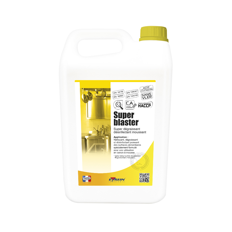 SUPER BLASTER - Bidon 5L - Super dégraissant désinfectant moussant