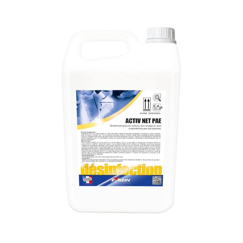 ACTIV NET PAE - Bidon 5 L - Désinfectant pour les surfaces, sans rinçage