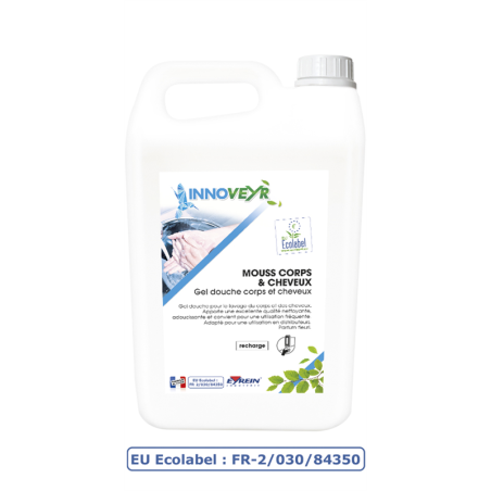 MOUSS CORPS ET CHEVEUX -  Bidon 5 L - Gel parfumé mains, corps et cheveux