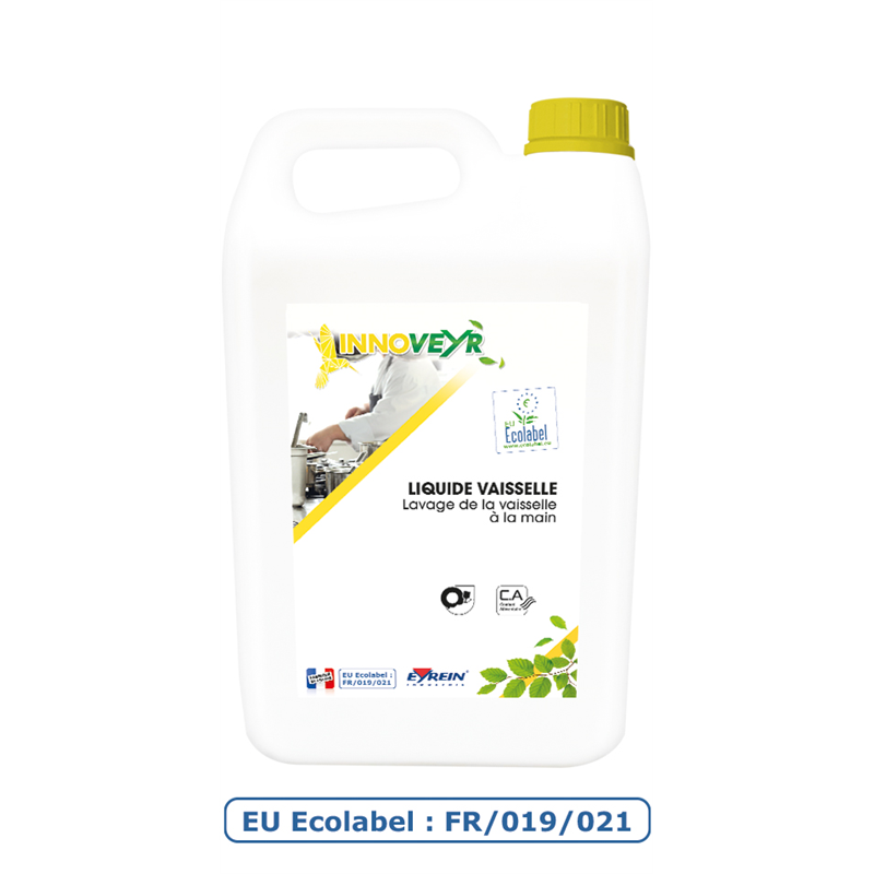 LIQUIDE VAISSELLE ECOLOGIQUE - Bidon 5L - Lavage manuel inodore - ECOLABEL