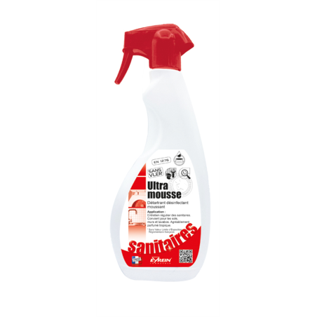 ULTRA MOUSSE PAE - Pulvé.750ml - Nettoyant détartrant désinfectant sanitaires