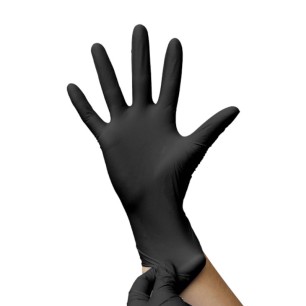 GANTS NITRILE NOIRS NON POUDRES T.S - Boite de 100 - Protections, et dextérités