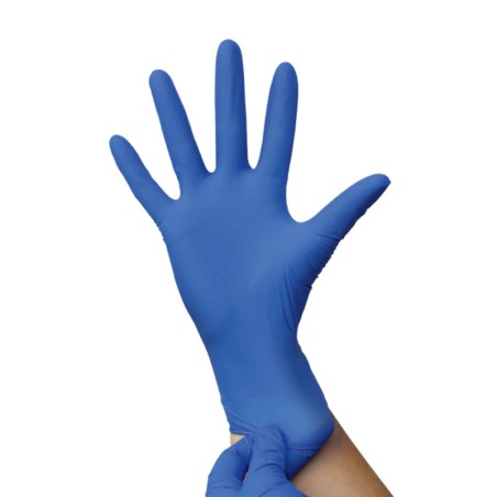 GANTS NITRILE BLEUS NON POUDRES T.S - Boite de 100 - Protections, et dextérités