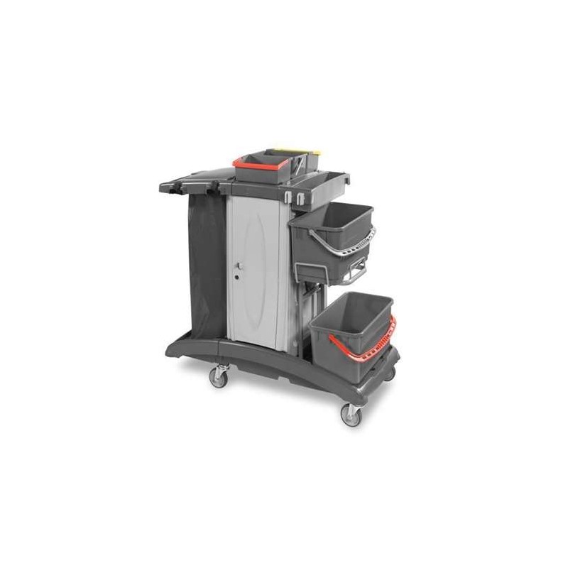 CHARIOT PRE-IMPREGNATION - Avec coffre de rangement, seaux et support sac