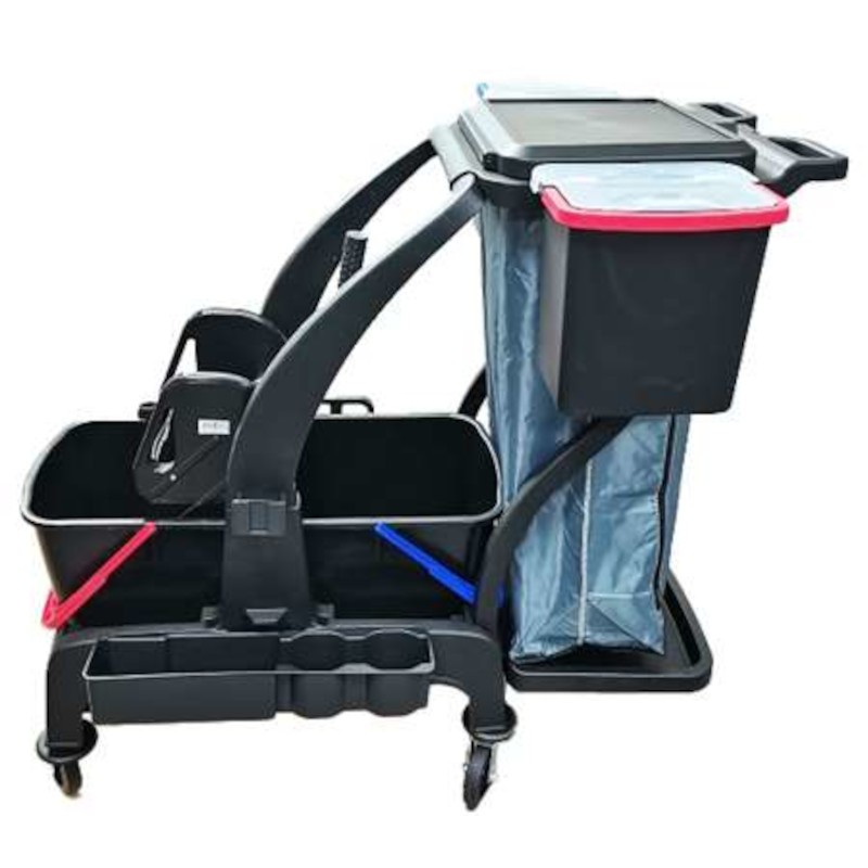 CHARIOT DE LAVAGE & MENAGE BLACK - Tout équipé -