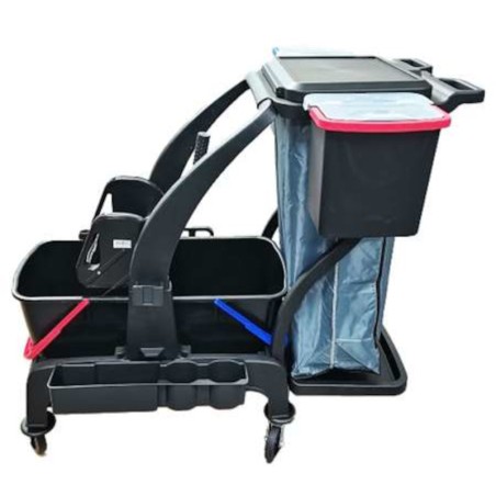 CHARIOT DE LAVAGE & MENAGE BLACK - Tout équipé -
