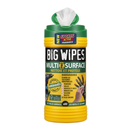 LINGETTES NETTOYANTES ET DÉSINFECTANTES - Mains &amp; surfaces - Boite distributrice