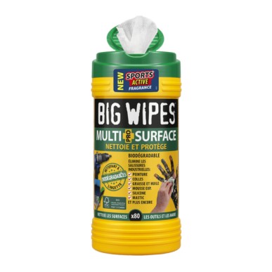 LINGETTES NETTOYANTES ET DÉSINFECTANTES - Mains &amp; surfaces - Boite distributrice