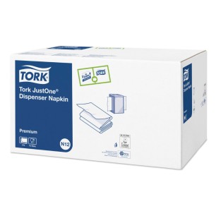 TORK JUST ONE EXTRA DOUX BLANC x 8000 - Serviette enchevêtrée Extra Doux Blanc