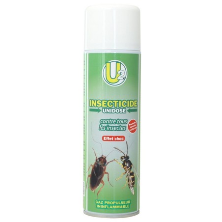 BOMBE ONE SHOT INSECTICIDE - 500 ml - Anti insectes volants et rampants - U2