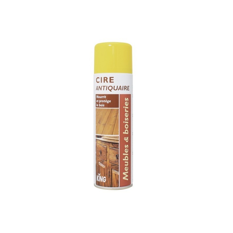 AEROSOL CIRE ANTIQUAIRE KING - 500ml - Protection du bois, résistant taches, eau AEROSOL CIRE ANTIQUAIRE KING - 500ml - Protection du bois, résistant taches, eau