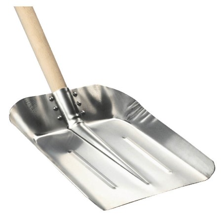 PELLE A NEIGE ALUMINIUM - Rivetée avec manche en bois pour neige travaux voirie
