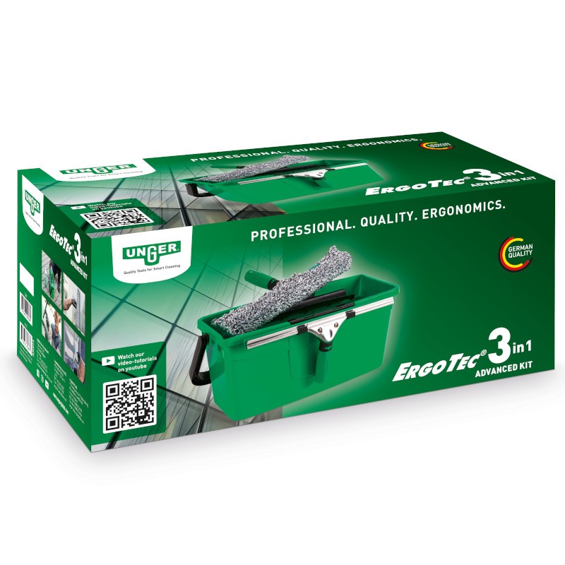 KIT NETTOYAGE VITRE UNGER ERGOTEC - 3 en 1 -