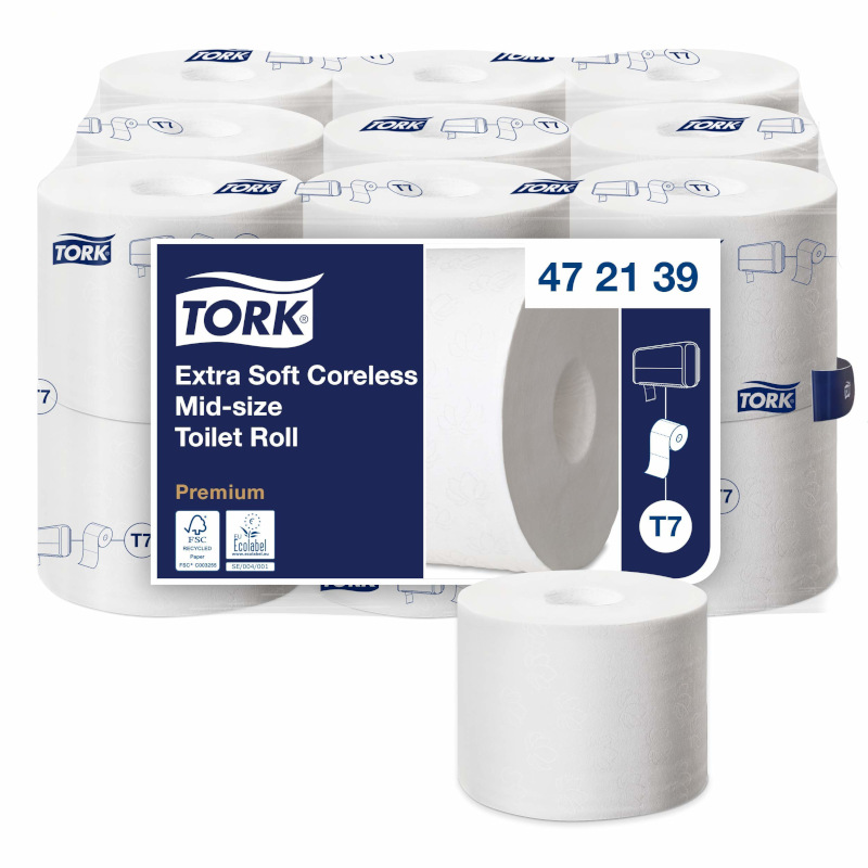 PAPIER TOILETTE TORK T7 - SANS MANDRIN EXTRA DOUX BLANC - 18 RLX