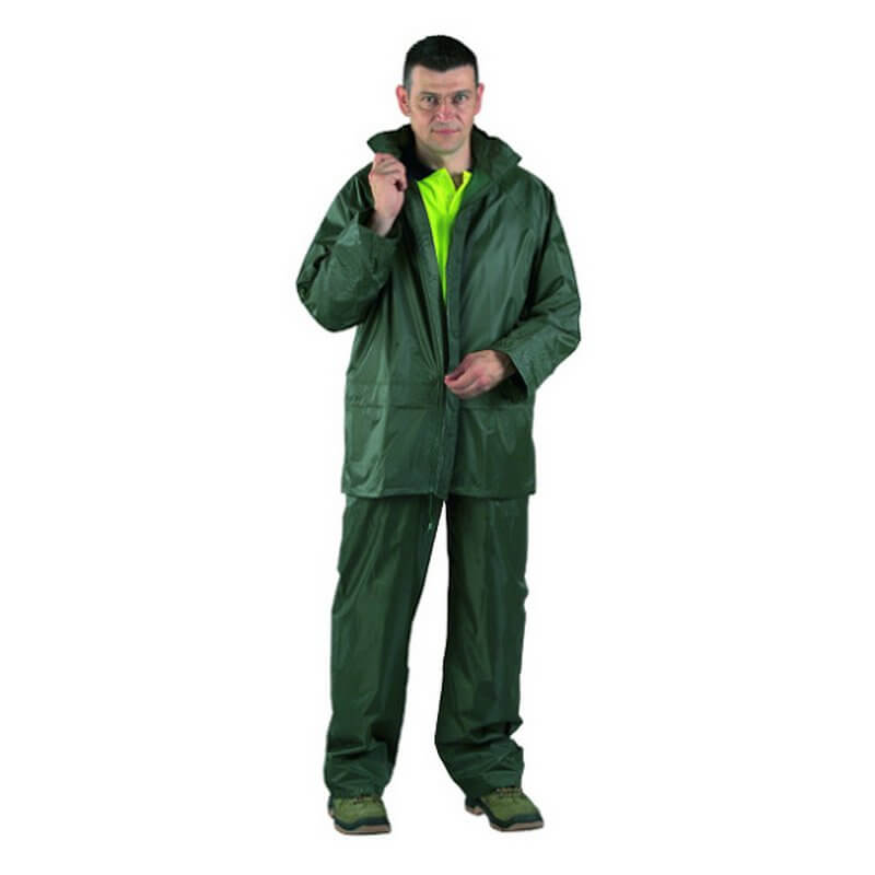 Ensemble de pluie souple PVC vert Taille M