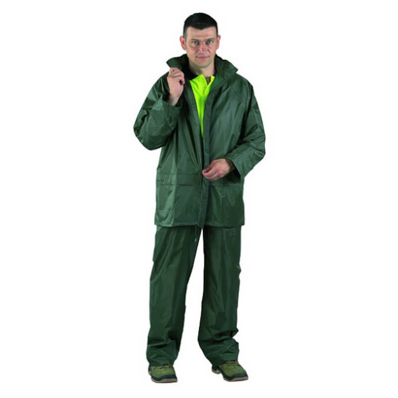 Ensemble de pluie souple PVC vert  Taille L