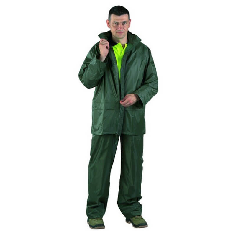 Ensemble de pluie souple PVC vert  Taille XL