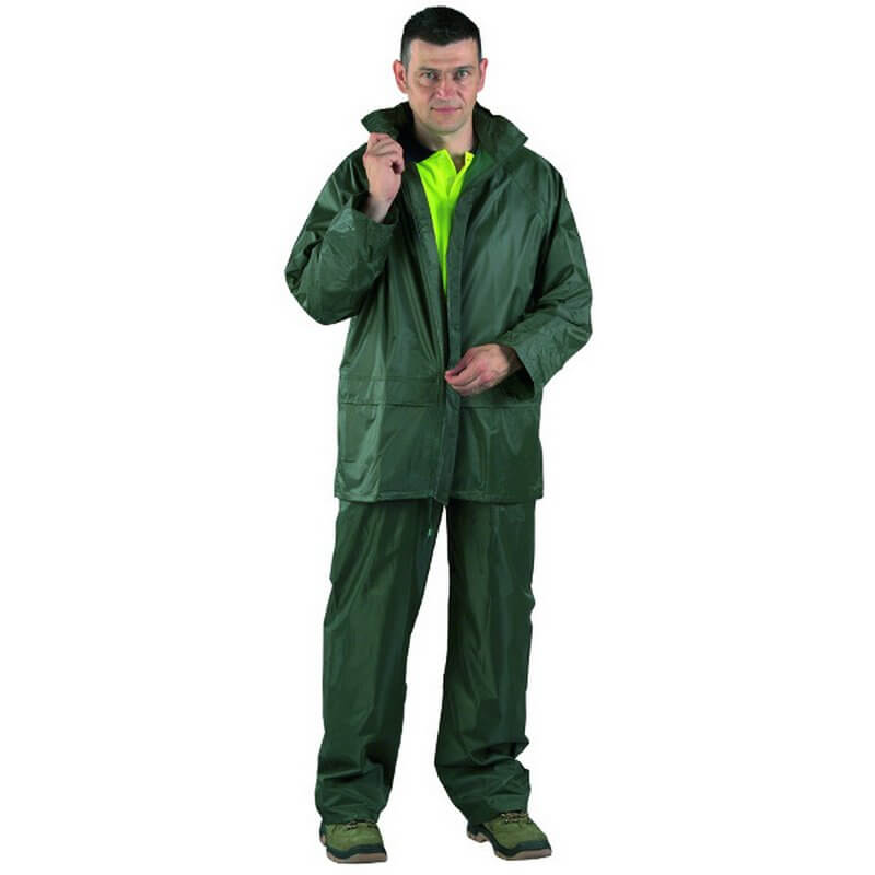 Ensemble de pluie souple PVC vert  Taille XXXL