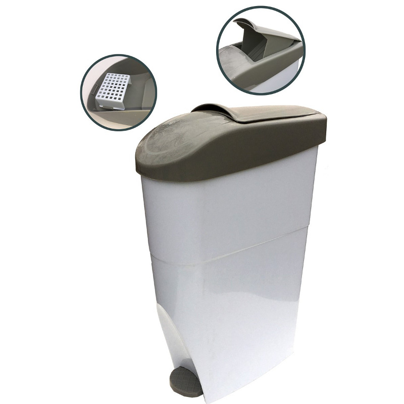POUBELLE SERENA POUR SERVIETTES HYGIENIQUES - Blanche - Spcial hygine fminine