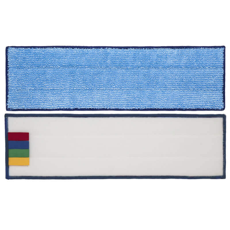 Frange de rechange microfibre bleue pour balai plat 12x42cm - Centrakor