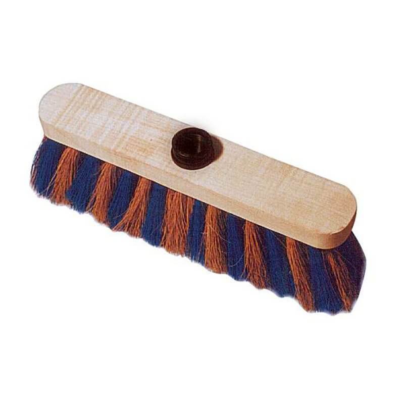 BALAI COCO 29 CM ZEBRE DOUILLE A VIS - Brosse en 5 rangs, support en bois