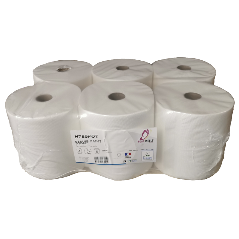 Papier absorbant pure ouate de cellulose ecolabel - 6 rouleaux