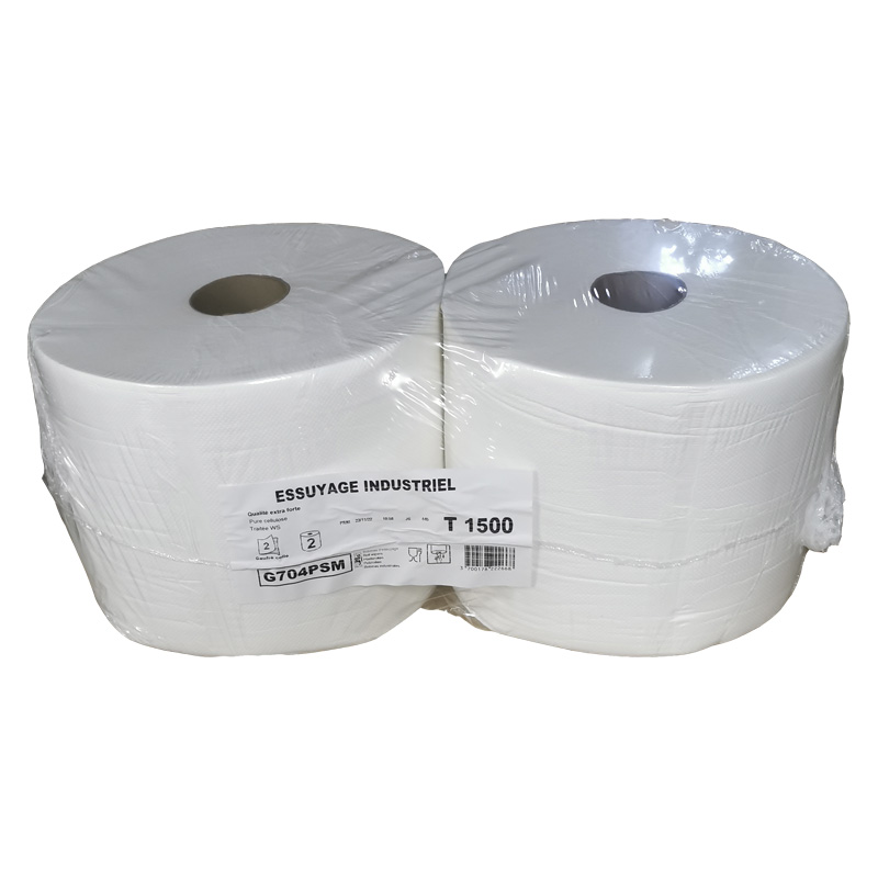 PAPIER INDUSTRIEL TYPE 1500 - Ballot 2 Rouleaux de 1200 feuilles - Recycl